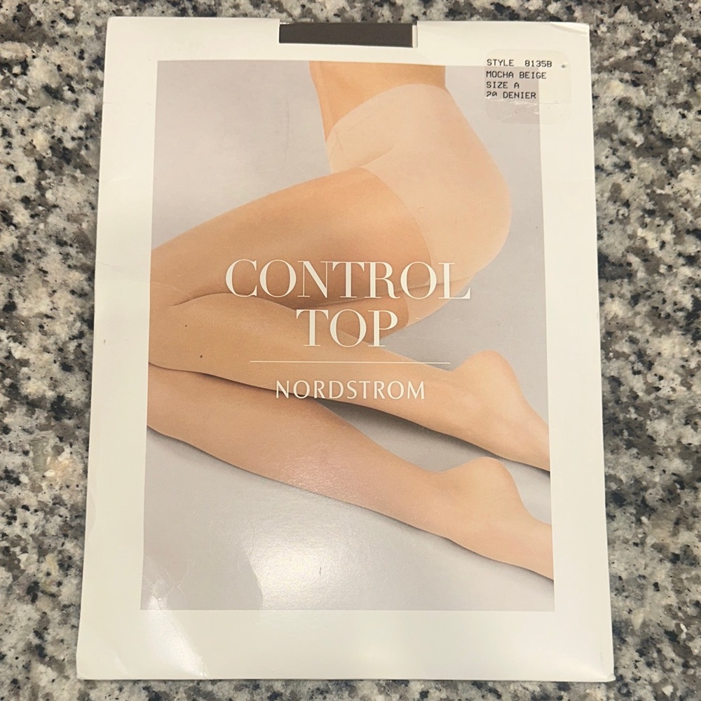 NORDSTROM CONTROL TOP Mocha Beige pantyhose Legwear shapewear sheer tights Sz S